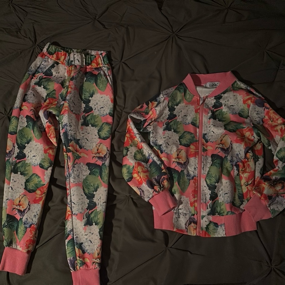 Lola + The Boys Floral Kids Matching Set - Pink and Green